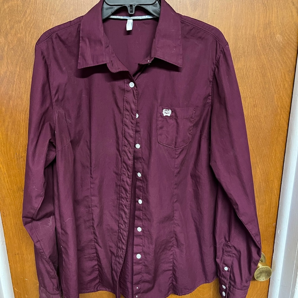 Cinch wine colored button down